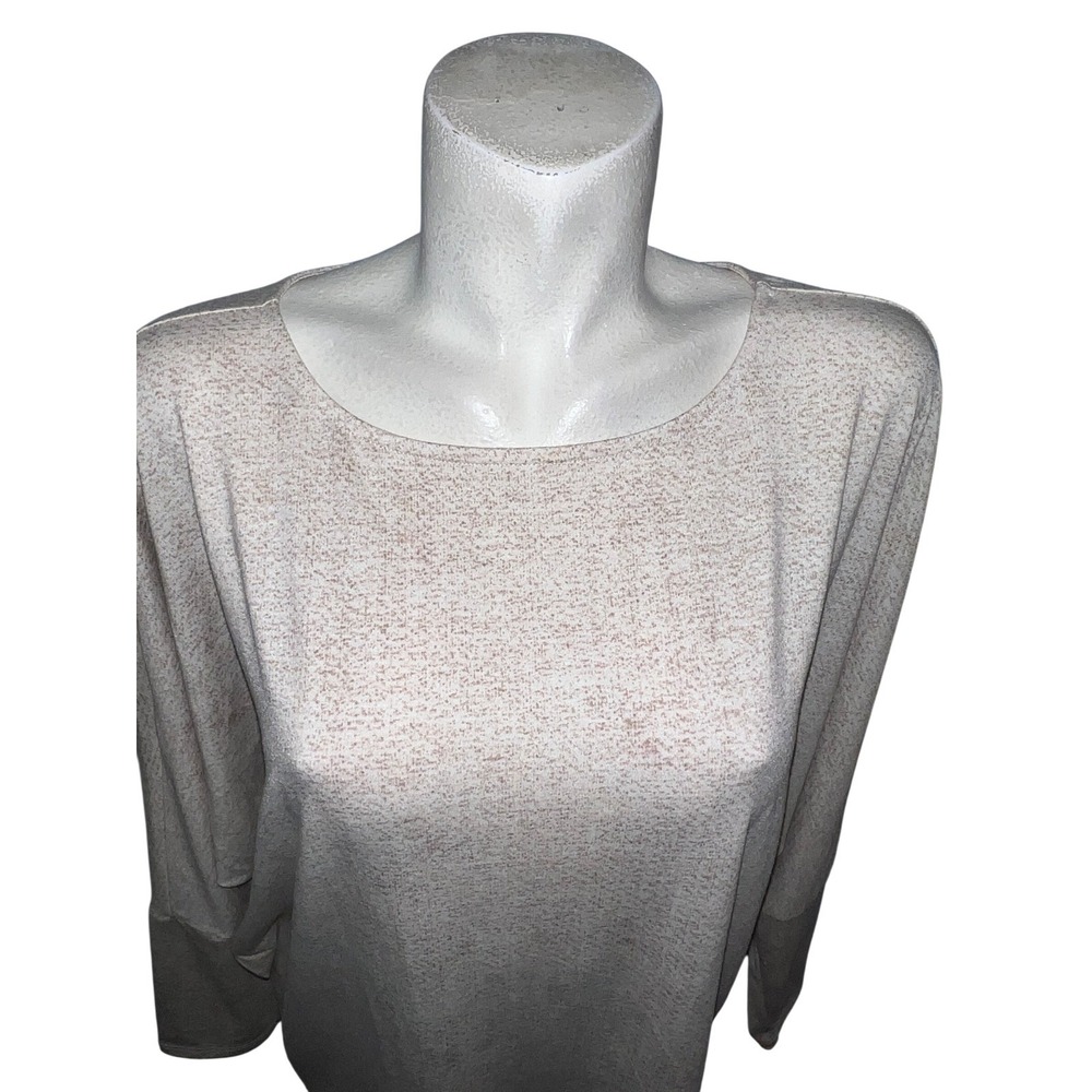LuLaRoe Women's Sz XL Long Sleeve Boat Neck Tunic Top Heathered Speckled Beige - Picture 2 of 8